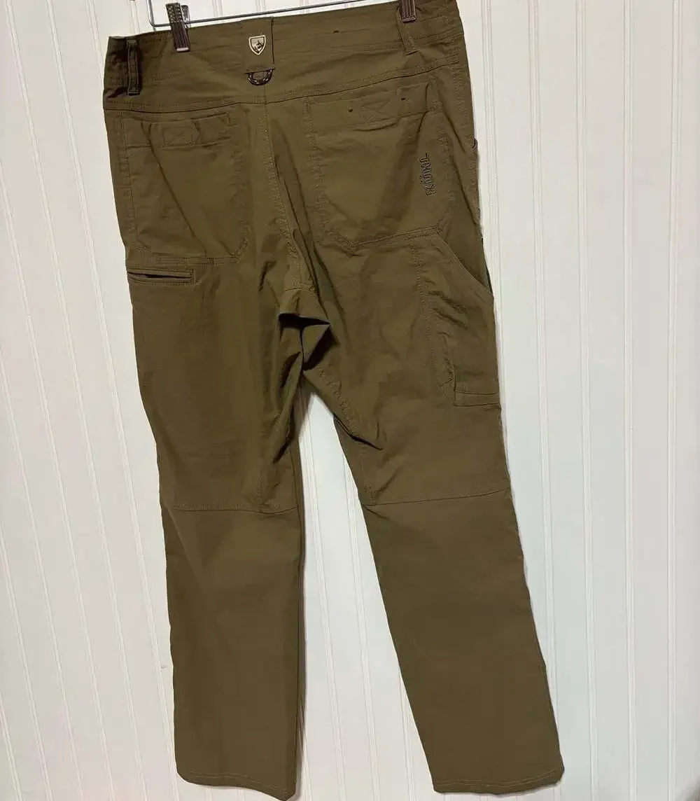 Kulh hiking Pants Mens 34x33 Tan STAINED Stretch Rock Climbing Hiking